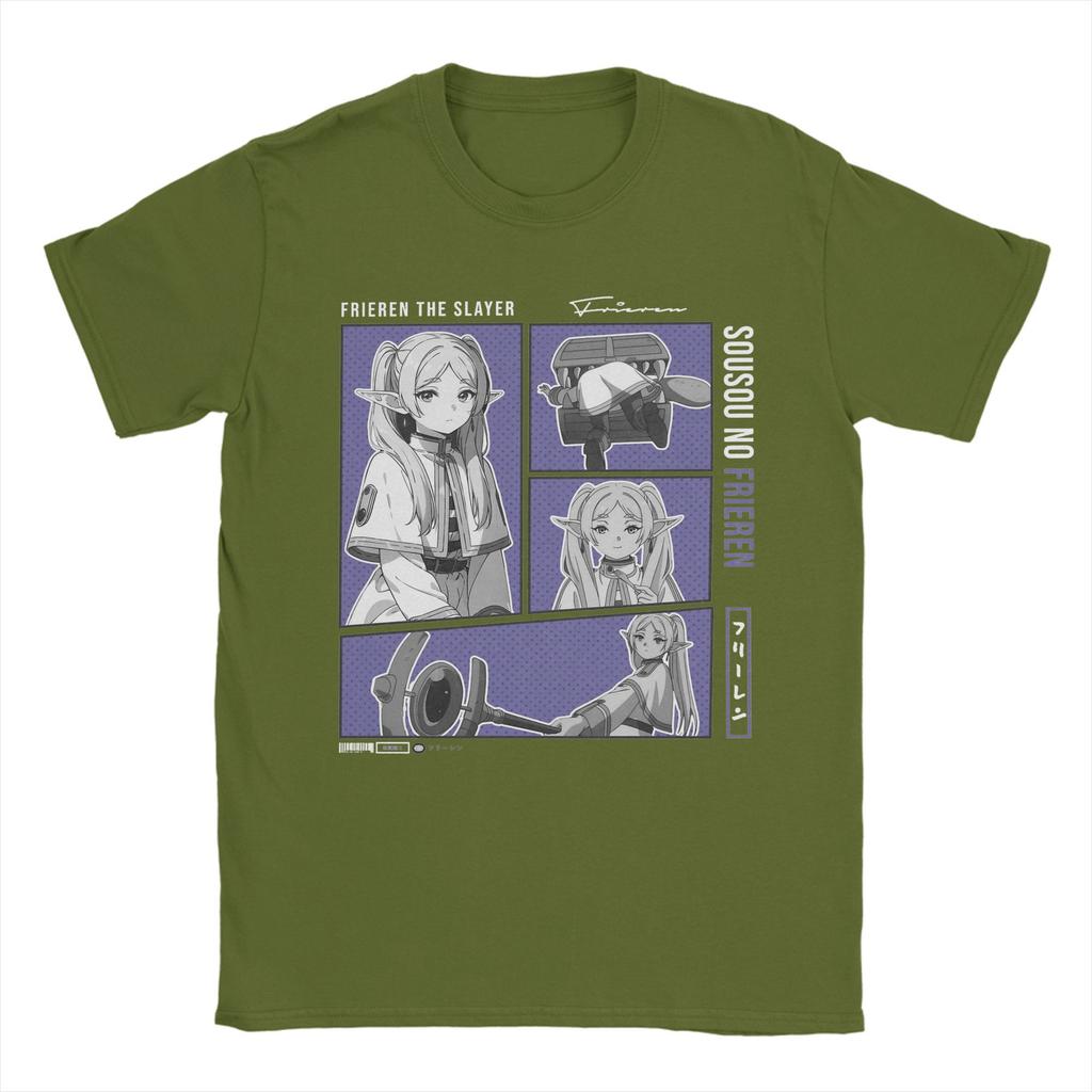 Men Sousou No Frieren T Shirts Japanese Anime Cotton Clothing Funny Short Sleeve O Neck Tee Shirt Graphic Printed T-Shirts
