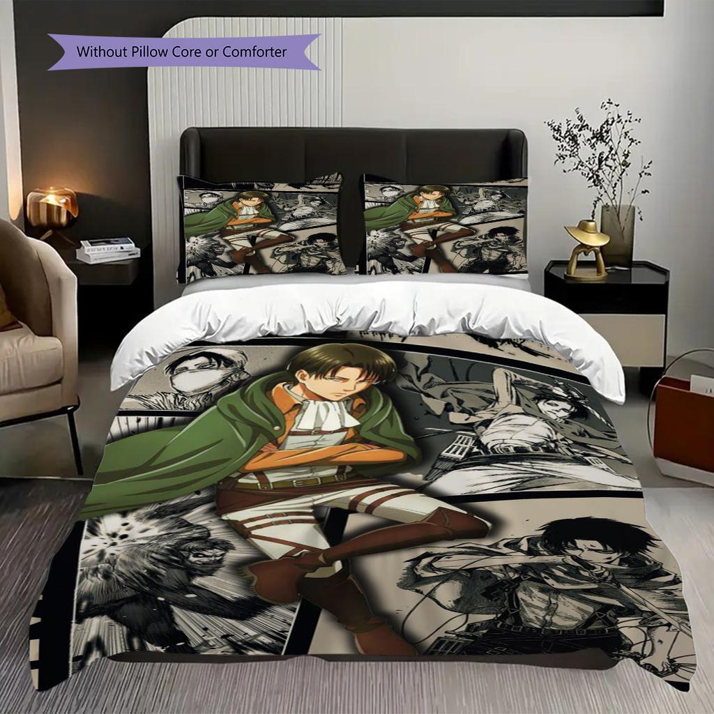 Attack Titan Epic Battle Set Bedding 1 Duvet Cover 2 Pillowcase Without Core Duvet Cover And Pillowcase Christmas Birthday Gift