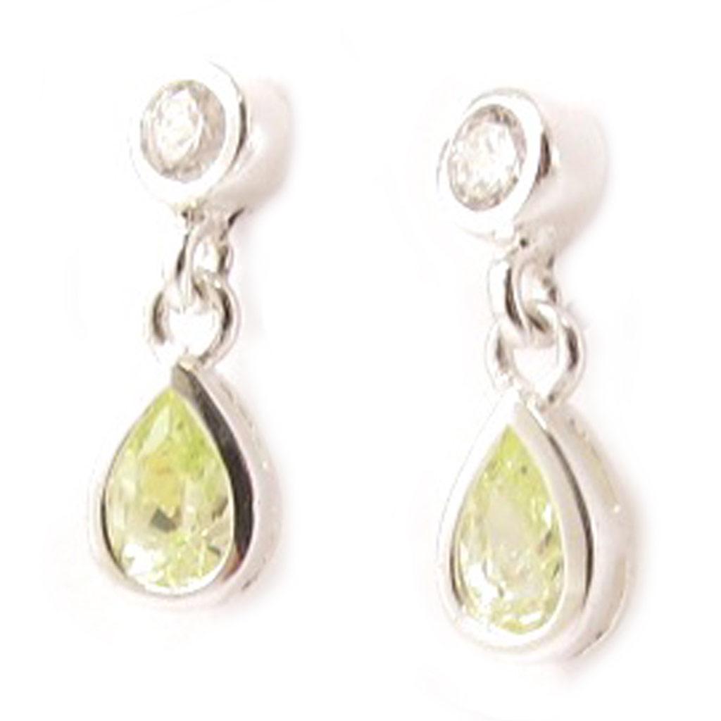 Les Trésors De Lily [C5597] - Silver Earrings 'Damoiselles' Lemon White