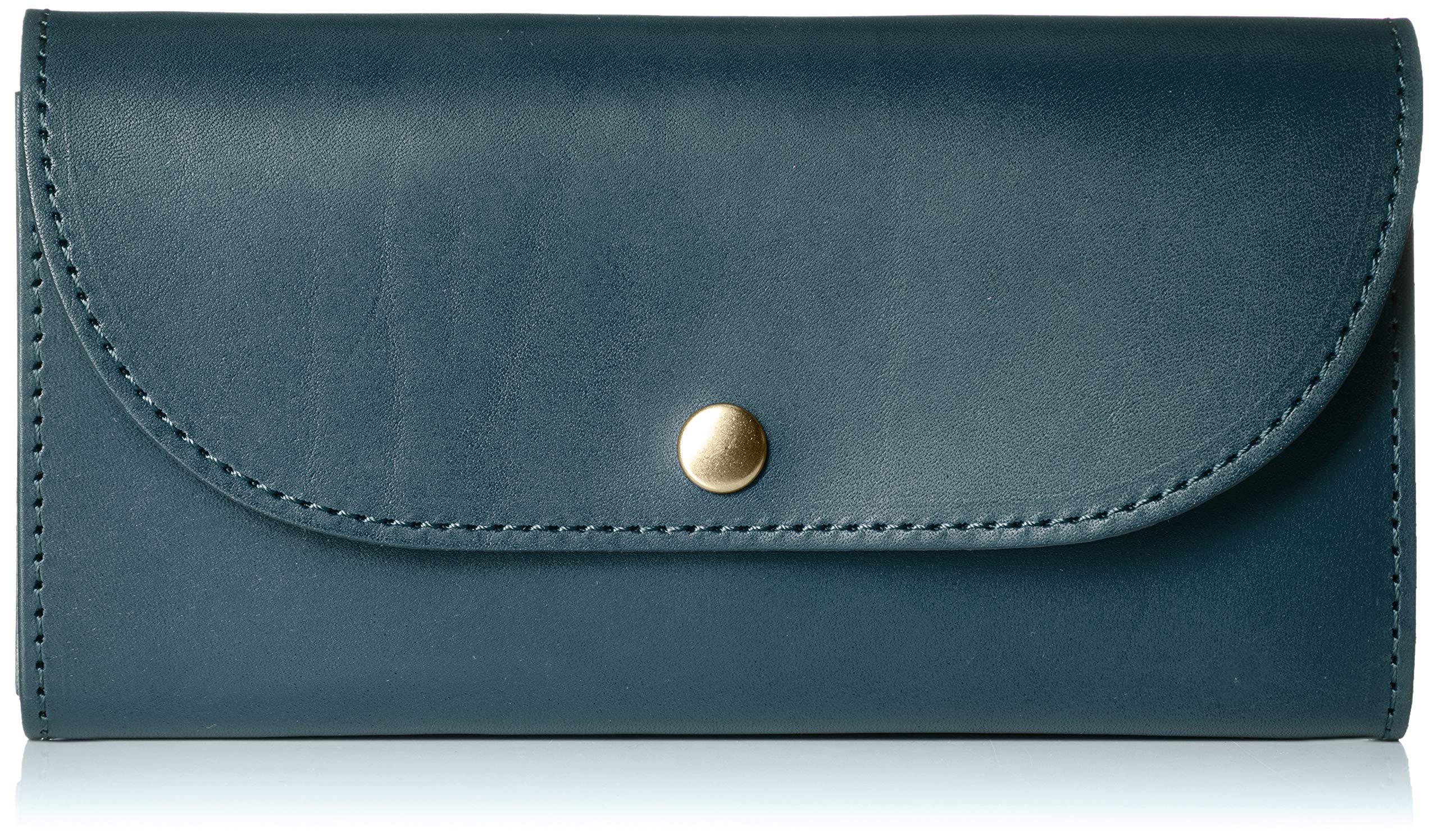 

Tochigi Leather Made in Long Wallet Navy Japan-Flap Темно-синій