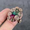 Bi-Color Tourmaline Handmade Copper Wire Wrap Jewelry Ring Size 8.5 F9Z04
