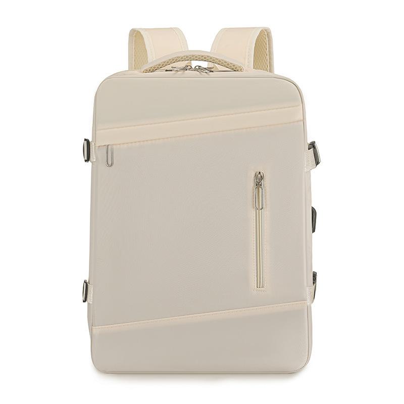 Expandable Oxford Cloth Business Backpack with Laptop and Shoe Compartments, Portable and Lightweight