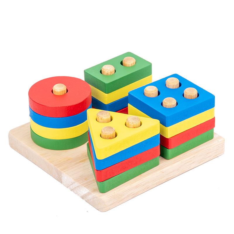 Wooden Educational Building Blocks and Beaded Xylophone Set for Infants and Toddlers – Ideal Children's Day Gift