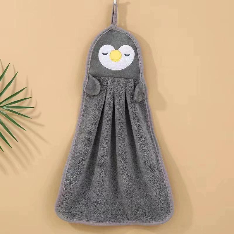 

Cute Penguin & Duck Absorbent Hanging Hand Towel for Baby and Washbasin Use 25x37