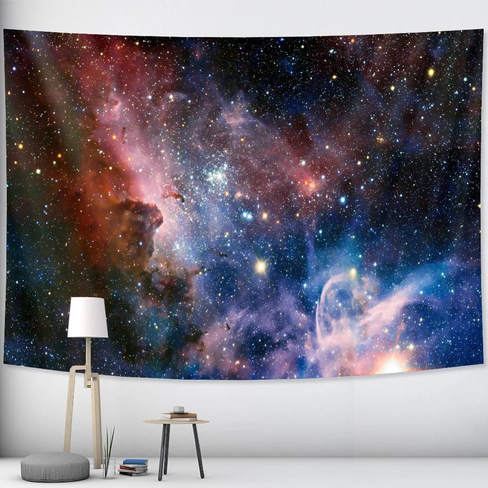 Starry Sky Tapestry Wall Hanging Psychedelic Scene Mandala Witchcraft Tapestry Hippie Bohemian Decorative Tapestry Yoga Mat