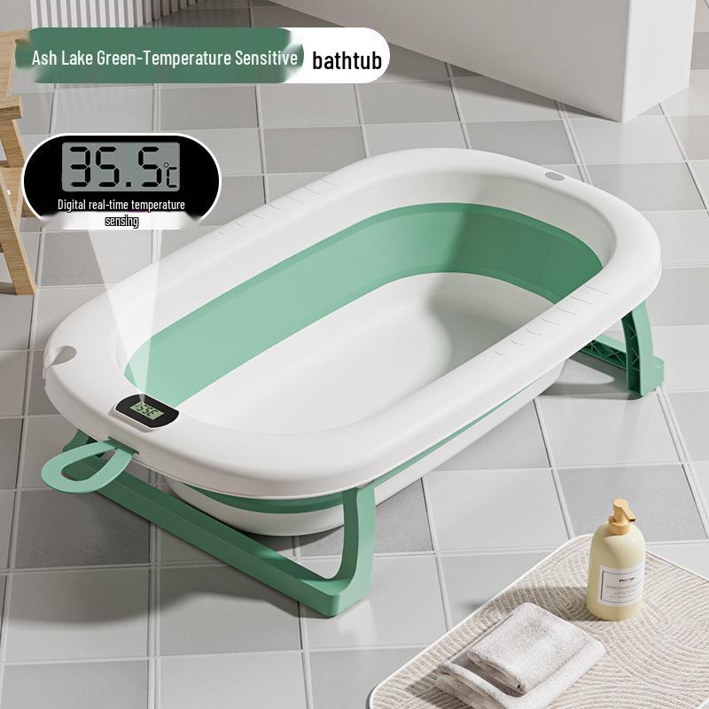 Foldable Baby Bathtub - Large, Sit or Lie for Kids, Newborn Bath Essentials for Home Use