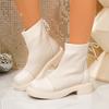 Fashion Aphixta Breathable Round Toe Woman Ankle Boots Shoes Autumn Winter Stretch Fabric Modern Boot Back Lace Up Ladies Shoes