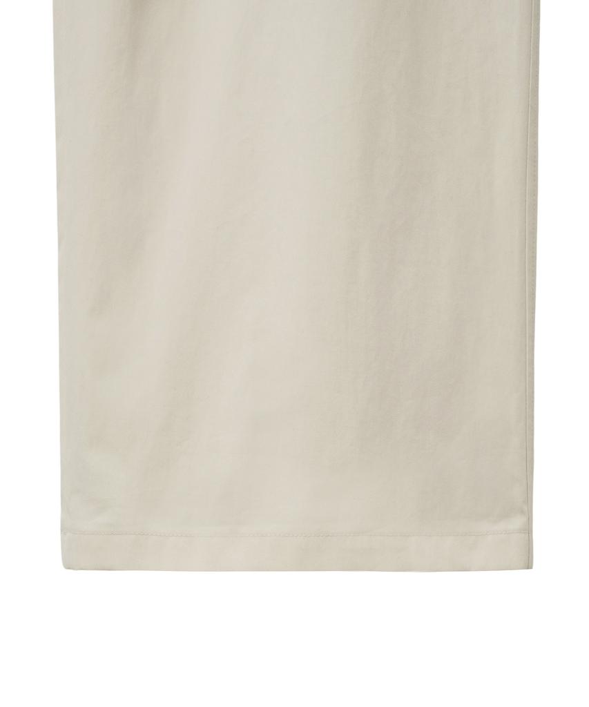 NOIRER FOR WOMAN Cotton Double-Pleated Loose-Fit Slacks (Buttercream)