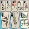 Desenhos Botânicos Flores Capa Para Xiaomi Redmi 12C 13C 14C 10C Redmi Note 13 Pro 14 12 11 9 10 9S 10S 11S 12S Capa