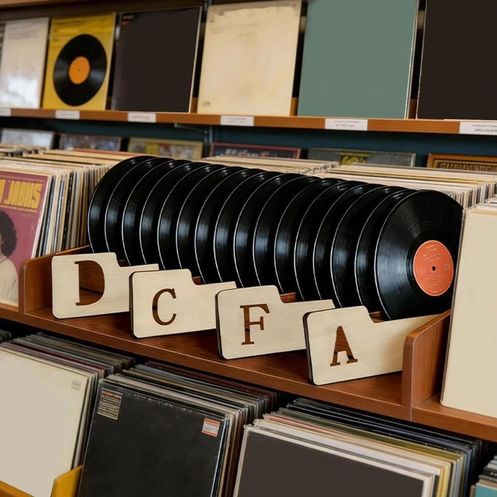 Wooden Vinyl Record Dividers Versatile Record Index Card Record Holder Organizer  Music Collection