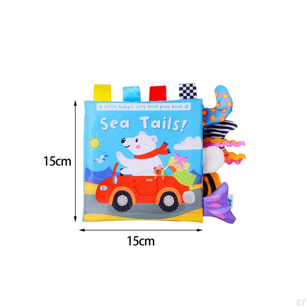 3D Animal Baby Car Toys Crinkle Paper Early Educational Interactive Cloth Book for 6 To 18