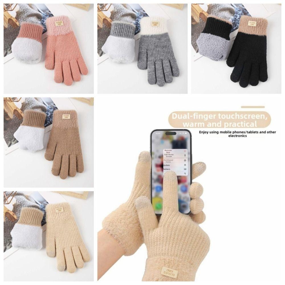 Windproof Knitted Gloves  Anti-cold Mittens Cute Winter Gloves  Outdoor