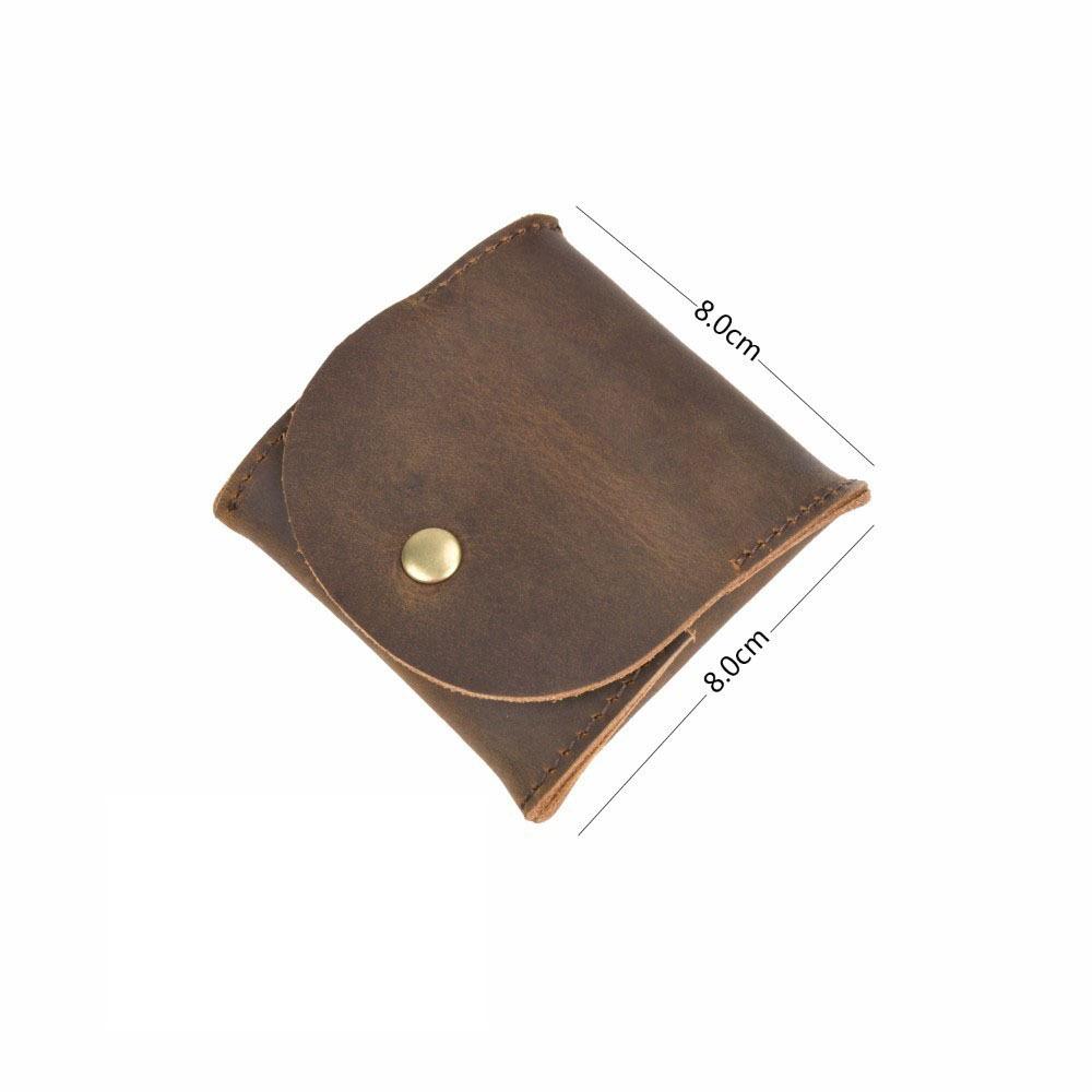 Vintage Echte Leder Mini Münzbörse Kreativ Quadratisch Retro Münzhalter Kleine Geldbörse Geldbörse
