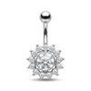 Colorful Y2K Stainless Steel Zircon Planet Moon Butterfly Belly Rings Cute Butterfly Body Piercing Jewelry Belly Button Rings