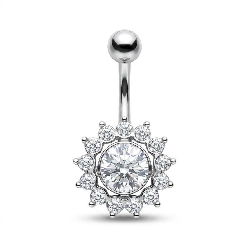 Colorful Y2K Stainless Steel Zircon Planet Moon Butterfly Belly Rings Cute Butterfly Body Piercing Jewelry Belly Button Rings