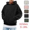 Winter Flauschiger Herren Hoodie Pullover Fleece Sweatshirt Kapuzenmantel Pullover