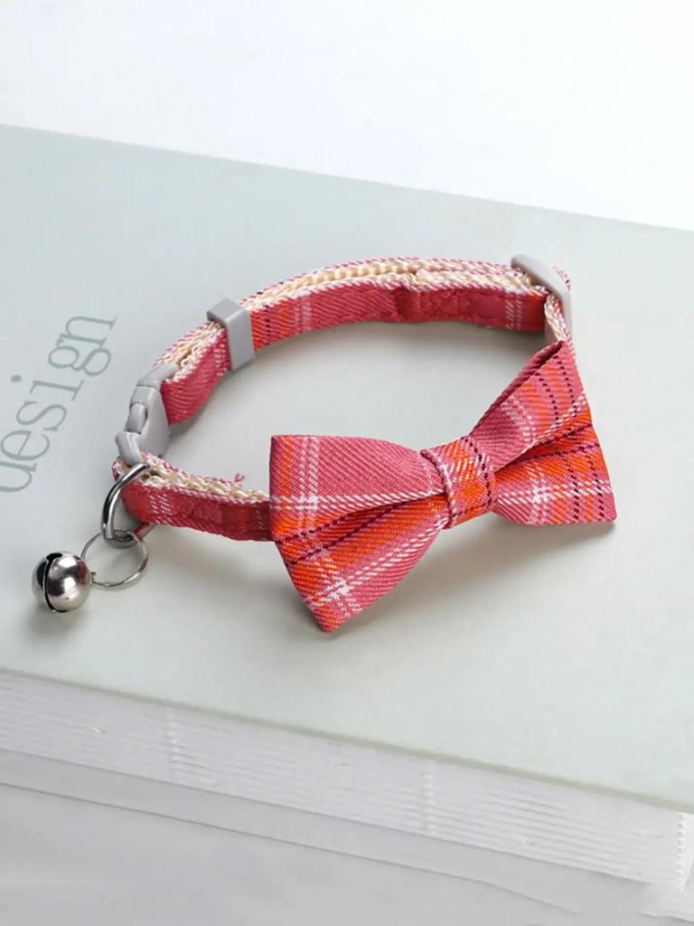 1pcCute Cat Collar Small Puppy Cat Collars Bow Kitten Cat Collar Bowknot Necklace with Bell for Dogs Cats Chihuahua Pet Supplies