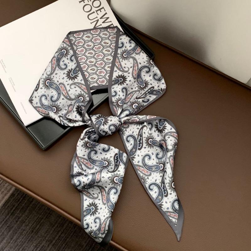 Silk Scarf, Long Strip, Versatile Shirt, Neck Protection, Scarf, Silk Scarf, Multi-purpose Headscarf, Headband, Hair Tie, Decorative Waist Belt.