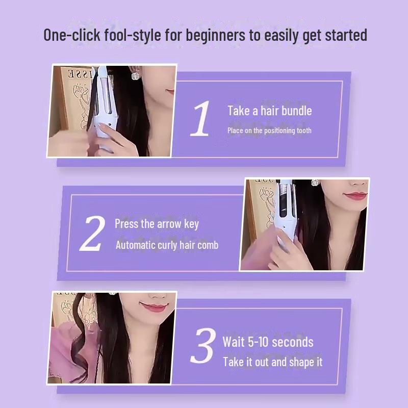 32mm Automatic Curling Iron for Big, Long-Lasting Curls - Hair Care Without Damage, Effortless Electric Styling.