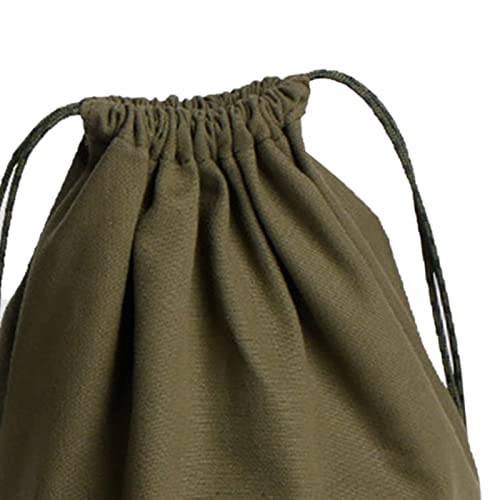 GUOOL Canvas Drawstring Bag, Tool Organizer, Durable, Portable Camping Pouch Bag, Fishing, Outdoor Activities, Hiking, Climbing, Large Green
