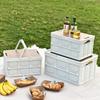 Folding Car Trunk Storage Box with Wooden Lid