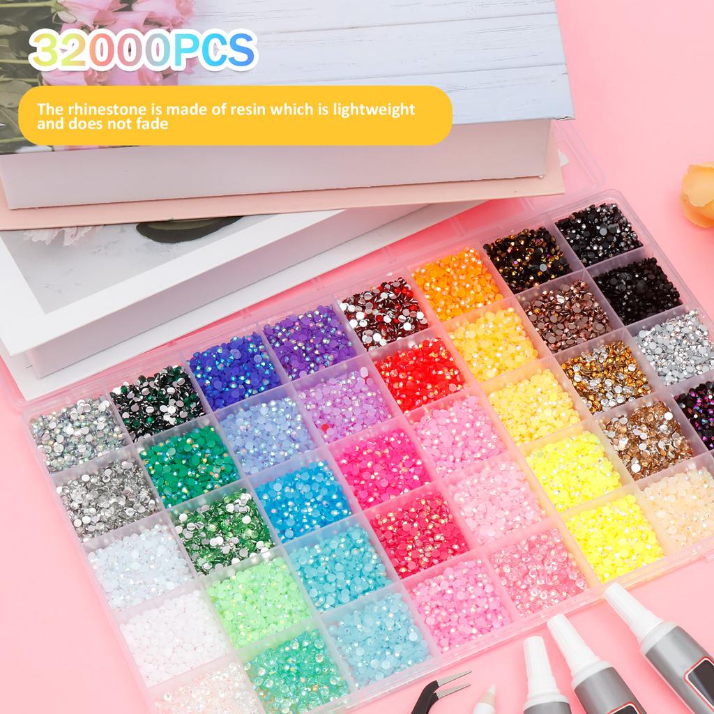 Resin Rhinestones Jelly Nail Rhinestones Resin Flat Back Colorful Glitter Charms Accessories Nail Art Decorations DIY Accessorie