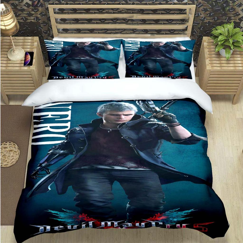 Comforter Fashion D-Devil May Cry Game Print Bedding Sets Exquisite Bed Supplies Set Bed Comforter Set Bedding Set Luxury Gift