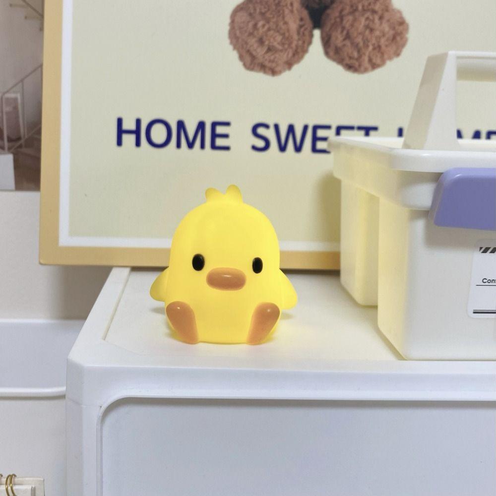 Silicone Duck Night Light Cartoon Bedside Lamp Decoration Gift Sleeping Lamp Baby Children Kid