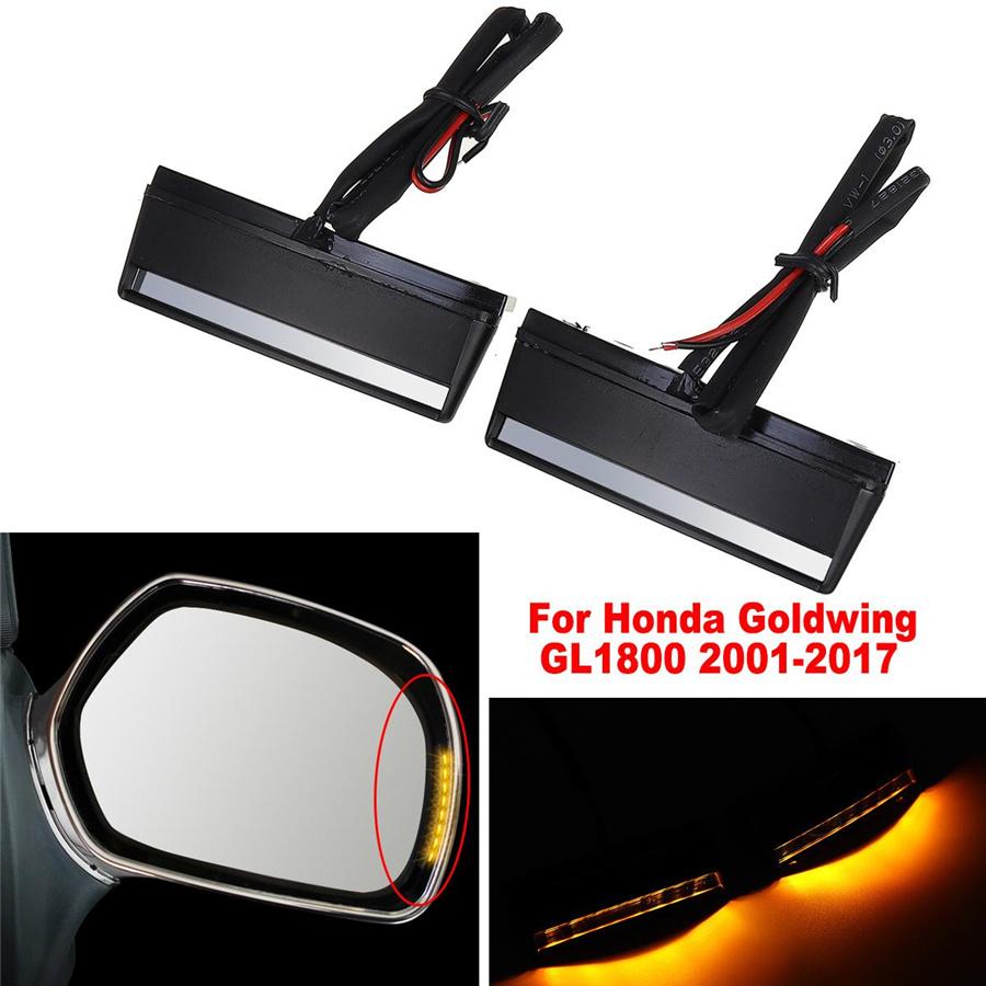 Motorcyle Rear View Mirror Turn Signal Light For Honda Goldwing GL1800 2001-2017