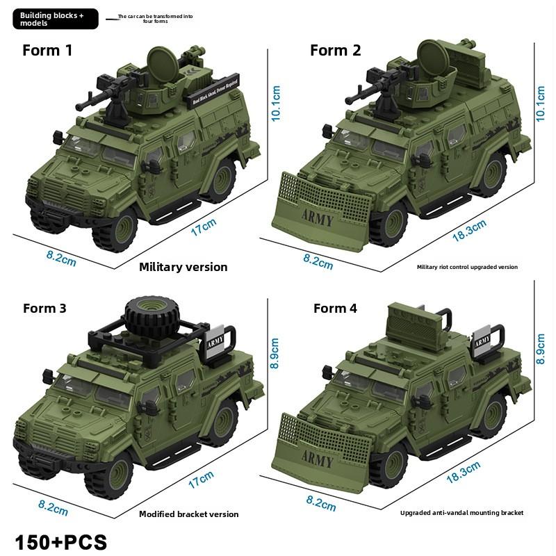 

Riot Saber-toothed Tiger Armored Vehicle SWAT Model DIY Self-installed Building Block Assembly Small Particle Toy