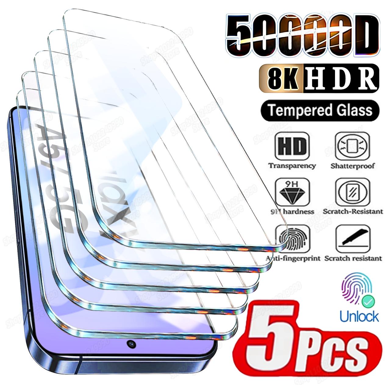 

5PCS 4K HD Tempered Glass For Samsung A57 A37 A56 A35 A14 A15 Screen Protector For Samsung A55 A36 A16 A53 A52 Glass Tempered glass&Galaxy A37