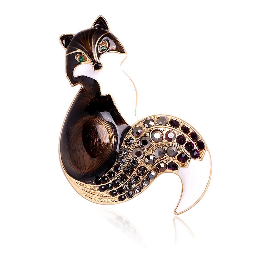 Σμάλτο Αλεπούδες Μπροσούρα Στρας Γούρι Καρφίτσα Ζώο Μενταγιόν Κοσμήματα Διακόσμηση Σακιδίου Μόδα Αξεσουάρ για Μπουφάν