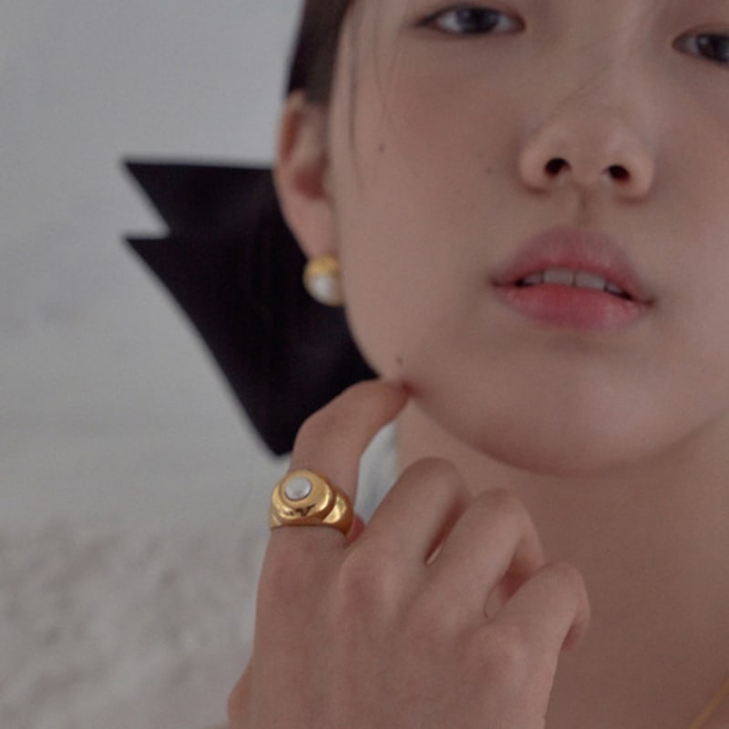 

MARSBOM rosalie pearl gold ring 17