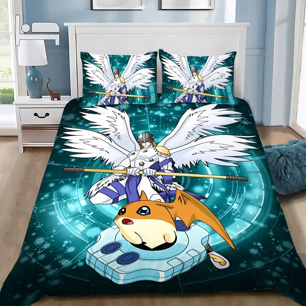Exquisite 3D Digital monster Wallpaper Digimon Digital Printing Bedding Set Duvet Cover Comforter Bed Girls Boys Gift