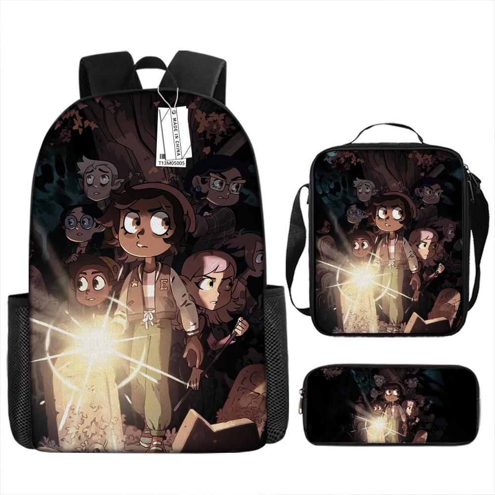 Luxury Novelty Peculiar Cool Owl Magic Club 3D Print 3pcs/Set Pupil School Bags Laptop Daypack Backpack Lunch Bag Pencil Case
