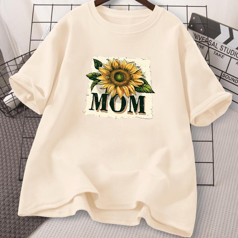 Heat Transfer Decals Mom Sunflower Clothes Stickers Hoodies Diy Heat Press Appliqued Thermal Patches Clothing Easy Print