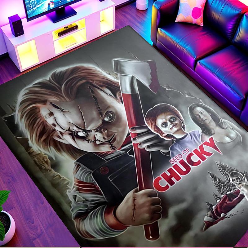 Bride of Chucky Print Rug, Washable Floor Carpet, For Entryway Dorm Laundry Room Office Study, Home Decor Birthday Christmas Gift