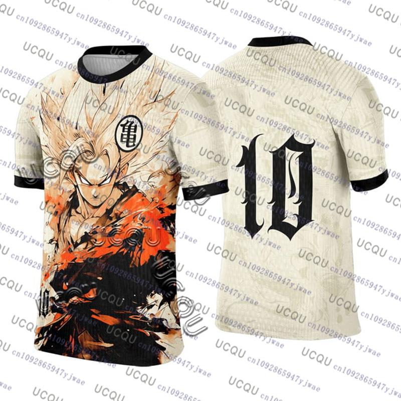 

2026Japanese Anime Football Jersey Dragon Ball Men/Women Oversize Tshirt Summer Sport Breathable Bandai Cosplay Tshirt 6XL