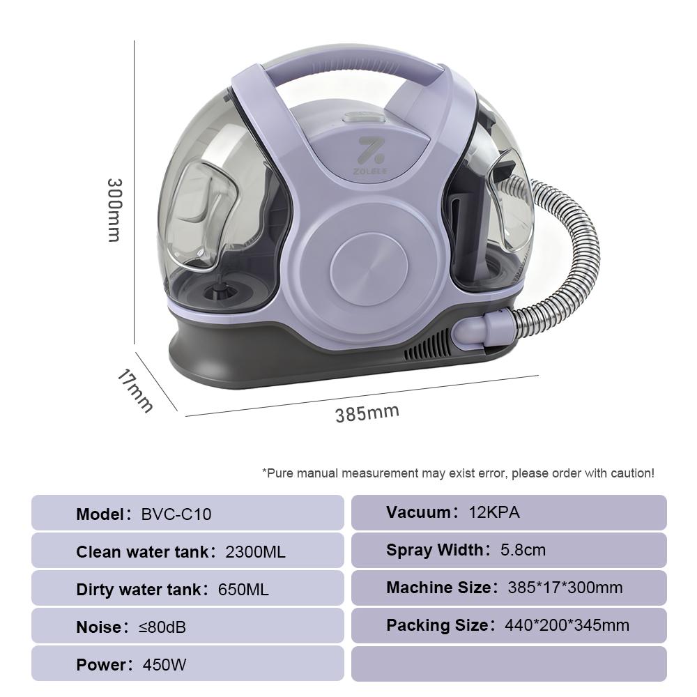 Handheld Upholstery Vacuum Cleaner Carpet Pet Stain Cleaner Spray and Suck Home Fabric Stain Remover Pet Hair Removal Cleaner