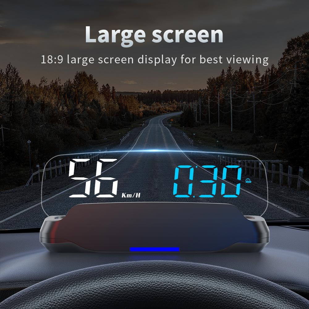 Car Head-up Display C7B OBDII Windshield Speed Projector Electronics Obd2 Temperature Meter with 6 Alarms for Gasoline Vehicles