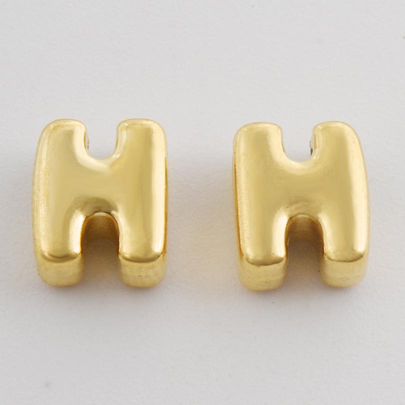 3/6pcs Real Gold Plated A-Z Stainless Steel Beads For Jewelry Making Supplies 2mm Hole Spacer/Loose Bead DIY Handmade Materials