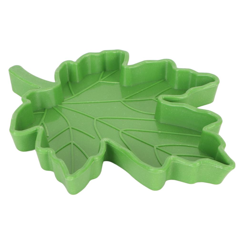 Maple Leaf Shape Reptile Water Feeder Plastic Pet Feeding Bowl Drinking Tray for Geckos Lizards Spiders Turtles