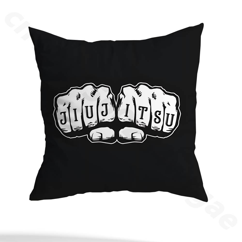 BJJ Brazilian Jiu Jitsu Pillow Case Anti-dustmite Pillowcase Invisible zipper silky short plush Sofa cushion cover