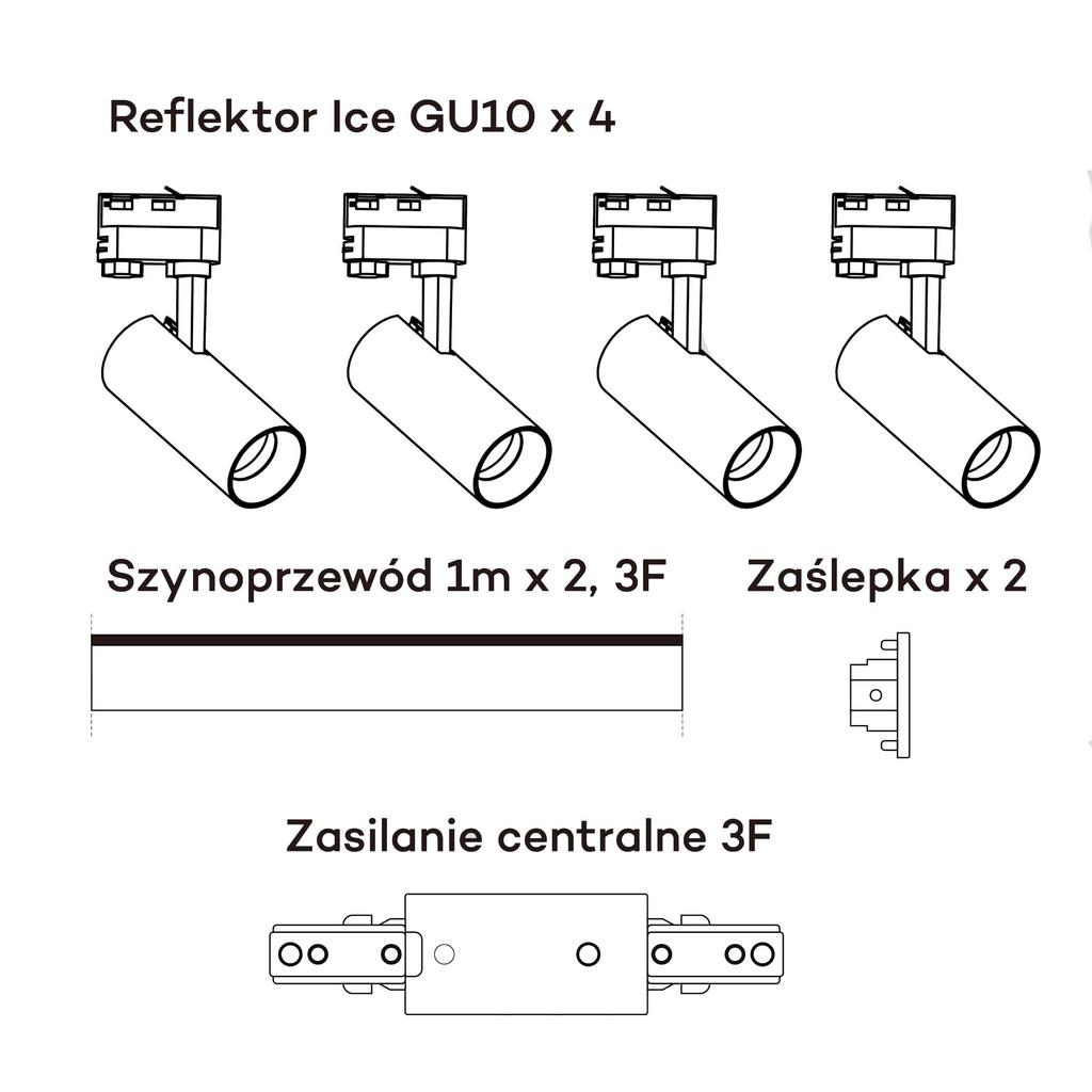 Reflektor Ice 4 Gu10 Biały Light Prestige Lp-732 4W Wh Set