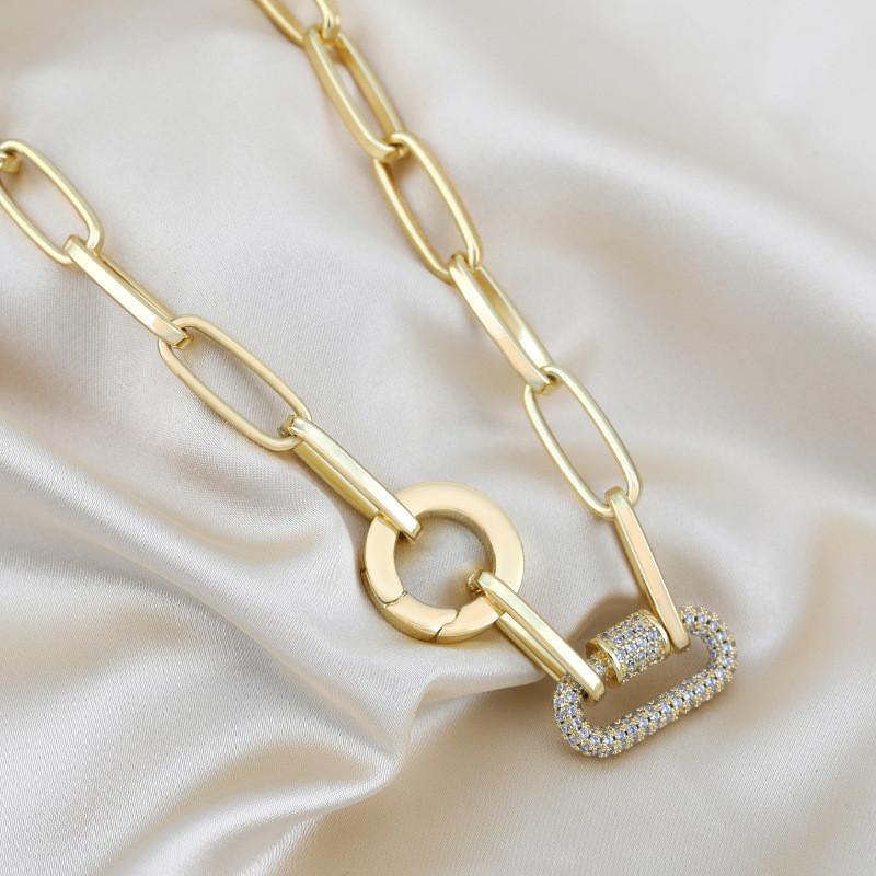 

Трендовое ожерелье с буквой с золотым покрытием и регулируемой длиной для непринужденного стиля Trendy Necklace