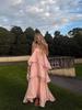 2025 Summer Solid Color Ruffle Camisole Dress - European & American Style Casual Fashion