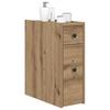 Narrow Bathroom Cabinet with Casters Artisan Oak Wood Based Material