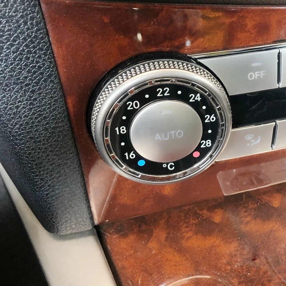 Stiker Penutup Penyesuaian Tombol Sirkulasi Udara Otomatis/AC untuk Mercedes Benz C E CLS GLK Class W204 W212