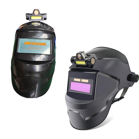 Auto-Darkening Welding Helmet with Headlight Lightweight Arc Proof Mask Multifunctional Welding Shield for Various Applications