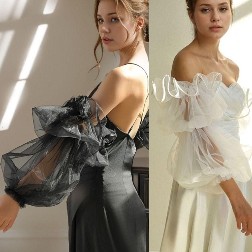 Mesh Bridal Sleeves Black Color Wedding Arm Covers High Quality Arm Sleeves Party